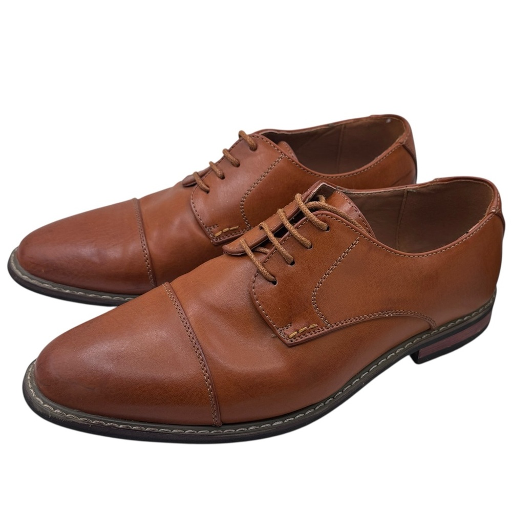 Jousen Classic Brown Men's Cap Toe Dress Shoes - Size 9.5